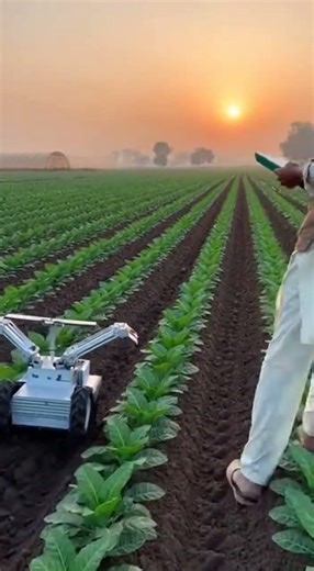 Every seedling counts 🌱🤖In Punjab’s rich fields watch green miracles grow