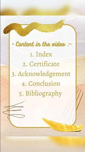 HOW TO WRITE INDEX/CERTIFICATE/ACKNOWLEDGEMENT/CONCLUSION/BIBLIOGRAPHY IN ENGLISH FOR PROJECT FILE