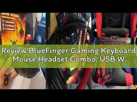 Review BlueFinger Gaming Keyboard Mouse Headset Combo, USB Wired Crack Backlit,114 Keys Letters Glow