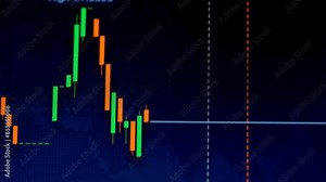 financial chart with uptrend line candlestick graph in stock market,Stock market data on LED display. Business analysis concept.