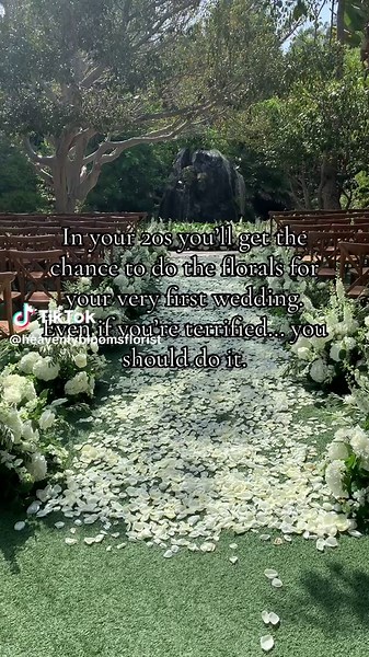 In your 20s you’ll have the opportunity to do the florals for your very first wedding. Even if you’re terrified… do it. That one “yes” changes everything, your confidence, your style, your career, your entire path. Do it scared. Do it anyway. #floristjourney ##weddingtok##weddingflorist ##floristadvice#floristadvicerinspiration