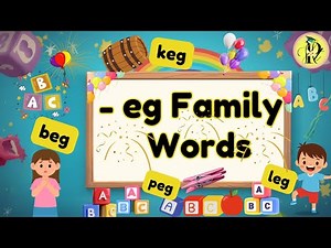 "-eg Family words with picture | CVC words for kids: beg, keg, leg, peg | Learn Phonics for Kids |