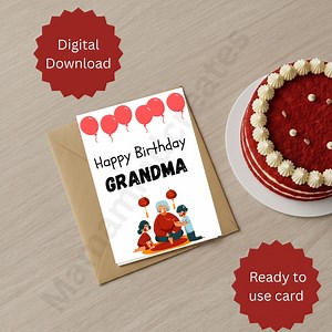 Multilingual Happy Birthday Grandma Card: Printable Grandmother Gift (digital Download) - Etsy