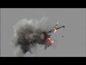 airplanes explosion (green screen)