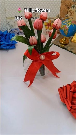 How to make pista shells Tulip Flowers | DIY Tulip Flowers #viralshorts #diy #craft #flower #shorts