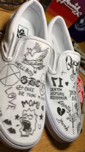 I customized some vans to be Lil Peep and XXXTentacion style! #fyp #likeachamp #xxxtentacion #lilpeep #llj #art #customshoes
