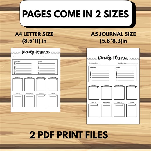 Weekly Planner, Student Planner Page - Student Agenda, Week to Do - Etsy