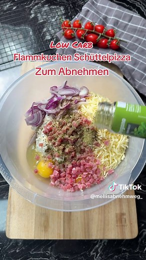 Low Carb Flammkuchen Schüttelpizza zum Abnehmen