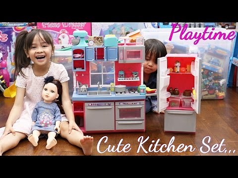 Toy Doll Review: Cooking Playset for Little Girls. Journey Girls Gourmet Kitchen Playset Unboxing