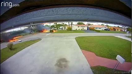 The aftermath of a fiery plane crash that claimed three lives was captured on a Ring doorbell camera. Video provided by Anabel Fernandez (via CNN). The story: https://www.foxcarolina.com/deadly-airplane-crash-that-killed-3-injured-1-caught-on-ring-doorbell-camera/article_162b4f60-e08b-5984-adce-3ce30fcbd1b9.html | Fox Carolina News