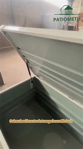 Galvanized iron tool storage box with lock #gardenshed #importexportchina #toolbox