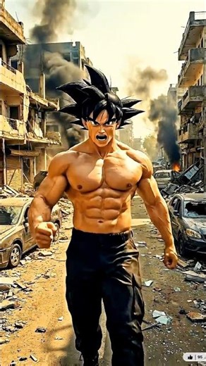 Goku vs Killer Robot 😱 City Destroyed | AI Fight #shorts