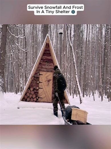 Survive Snowfall And Frost In A Tiny Shelter ❄️ #camping #solocamping #survival #girlcamping #outdoors #snow #asmr #relax #camp #campinglife #rain #snowcampingstay #luxurycamping #luxurytent #campingtent #bushcraftsurvival #campingusa #cabin