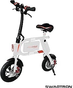 Swagtron Swagcycle SC-1 Folding Electric Bicycle with Collapsible Frame and Handlebar Display