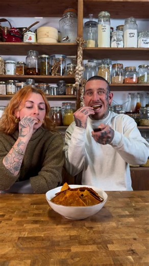 Alessandro Vitale on Instagram: "Movie night nachos 🍿 Homemade nachos (Oven-Baked) Ingredients • 2 cups corn tortillas or corn fajitas, cut into triangles • 1–2 tbsp oil (any oil) • ½ tsp salt • 1 tsp nutritional yeast • ½–1 tsp seasoning (mix or choose): • Kimchi powder • Pickle powder • Jalapeño powder • Garlic powder Method 1. Preheat oven to 160°C (320°F). 2. Cut tortillas into Dorito-style triangles. 3. Toss with oil, salt, nutritional yeast, and seasonings until evenly coated. 4. Arrange