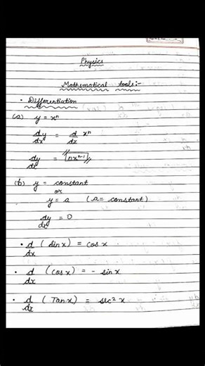 Class XI (Physics) Mathematical Tools notes 🔥 #notes #physics