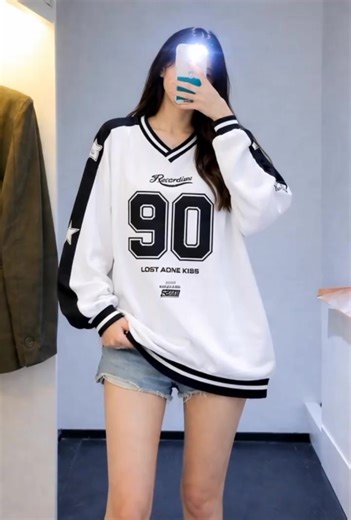nih Recordion 90 putih juga cakep bagttt😍🛍️🛒 #american #suweater #oversize #recordion90