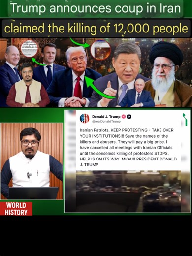 Part 071 |Trump announces coup in Iran_ 12_000 people killed #Theworldhistory #International #Unitedstates #Uk #France