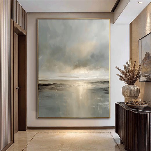 Original Abstract Sunset Seascape Painting,large-scale Art, Featuring Impressionist Coastline Art, Perfect for Decorating Living Room Walls. - Etsy