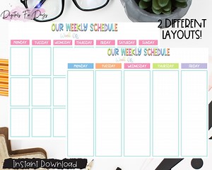 Weekly Schedule Planner for Kids, Homeschool Planner for Moms - Etsy