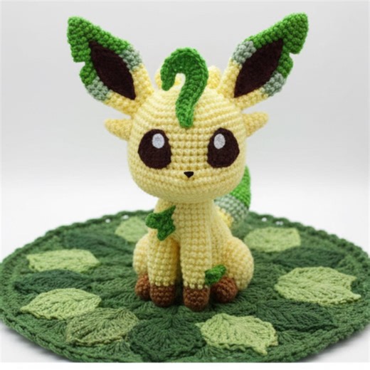 Chibi Leafeon Pokemon Crochet Pattern - Children Toy | DIY - Etsy