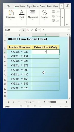 RIGHT Function in Excel | Extract Text from Right #excel #shorts
