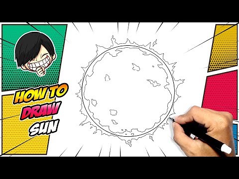 How to draw Sun easy