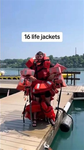 He wore 16 life jackets... wait for the final jump! 🤯