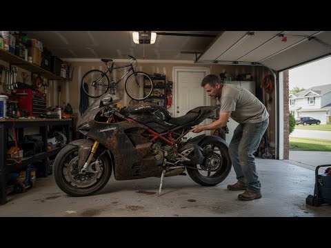 ASMR Motorcycle Restoration | Black Ducati From Dirty to Showroom Clean (4K POV)