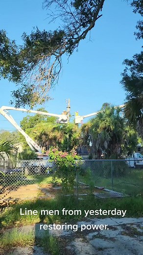Power Line Restoration After Hurricane Ian in Florida