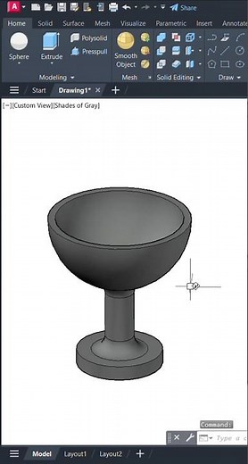 AutoCAD 3D Drawing Practice Tutorial | AutoCAD 3D Modeling #glass #caddesign #3ddesign #cadquery