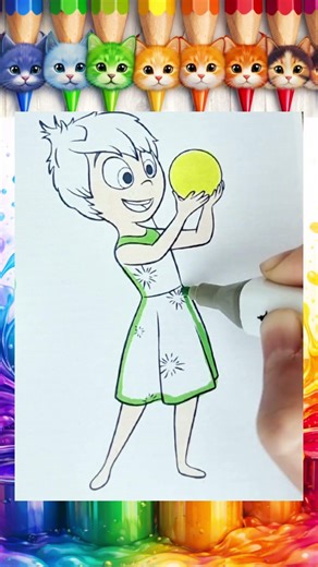 Inside Out Joy Coloring 💛✨ Bright Cartoon Art Reveal