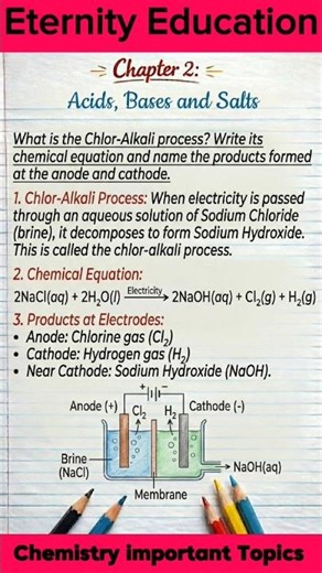 Chlor-Alkali Process 🔥✅#class10science #boardexam2025 #physics #chemistry #education