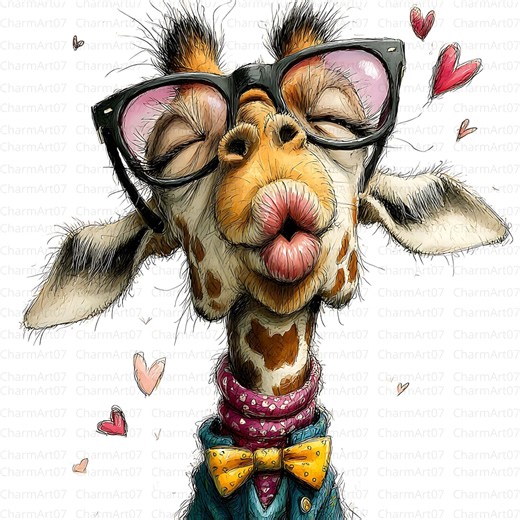 Quirky Giraffe Clip Art: Whimsical Animal Illustrations (digital Download Jpgs) - Etsy Canada