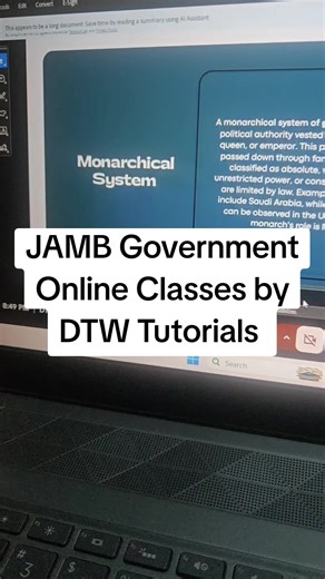 JAMB Government Online Classes by DTW Tutorials #jamb #jamb2026 #dtwtutorials #jambgovernment