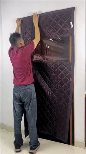 No-drill magnetic cotton door curtain, easy to install, windproof and heat-insulating #usa