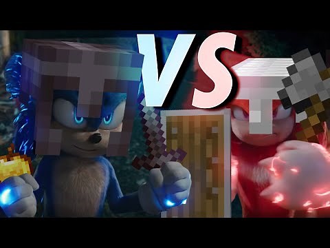 Sonic 1V1 Knuckles In Minecraft!!