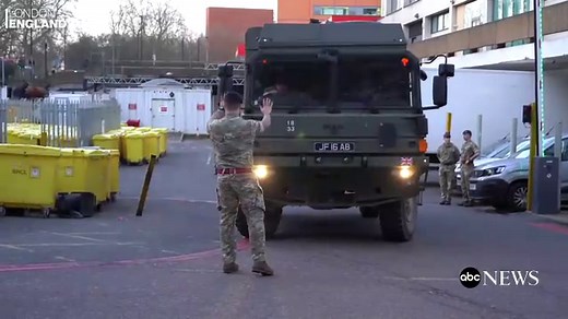 British Army delivers medical equipment to a London hospital