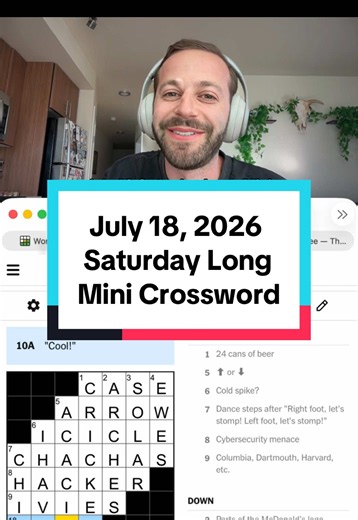 Mini Crossword July 18 2026 — Long Mini Crossword Answers