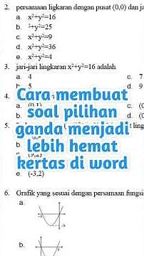Cara Membuat Soal Pilihan Ganda Hemat Kertas di Word | Tutorial Guru