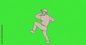 Baseball Pitcher Throwing Ball 2D Animation