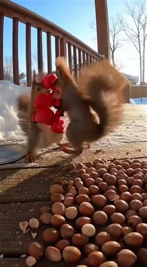 Squirrels Fight Over Nuts Like It’s a Boxing Match 😂🐿️🥊