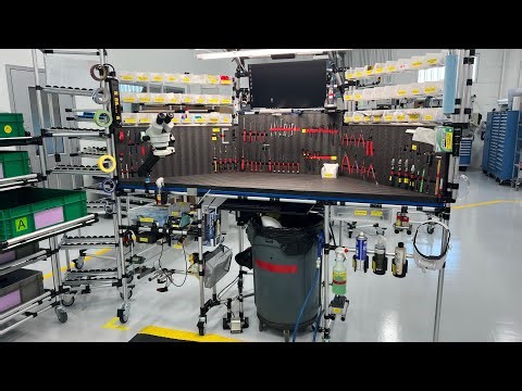 Lean assembly cell improved and built from Gemba pipe