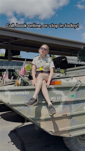 Meet our Driver Kylie!🦆✨ She’s got the wheels, the water skills, and the quacks to prove it!🚐💦 From splashdowns to laughs, Kylie’s bringing the energy and the stories you won’t forget. Come ride with her through the heart of the Dells today - see you soon!🌲🌊 #interview #ducks #armyducks #dellsarmyducks #duckdriverinterviews #wisconsindells #wisconsin #summer #summervibes #reel #reels | Dells Army Ducks