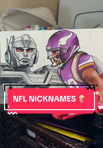 Drawing @NFL nicknames! #nfl #artistsoftiktok #drawing #art #artfyp #foryou #fyp #painting