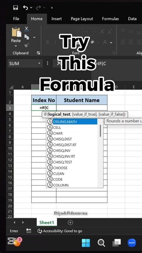 Manual numbering? Not anymore! Try this Excel trick 🔥 #excel #microsoft #exceltricks