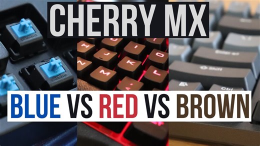 Cherry MX red vs brown vs blue mechanical switch sound comparison