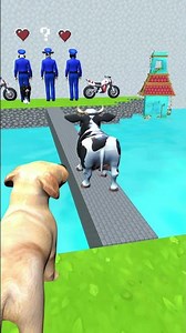Cow, Cat cute Vs Dog cute? Which animal can brave the river and find an owner? #cat #dog