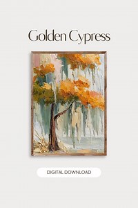 Cypress Tree Art Print, Southern Autumn Colors (digital Download) - Etsy