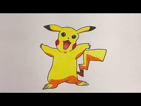 APPRENDRE À DESSINER ET COLORIER UN PIKACHU- Vidéo éducative pour les enfants